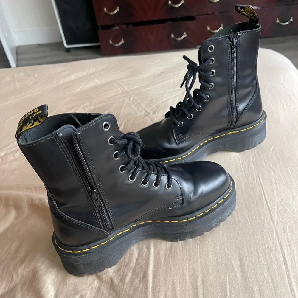 Dr martens jadon 8 hi smooth leather boots - Picture 3 of 7